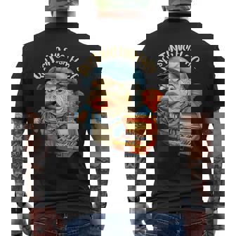 Resting Fish's Face Graphic Fishing Fisherman Men's Back Print T-Shirt - Monsterry