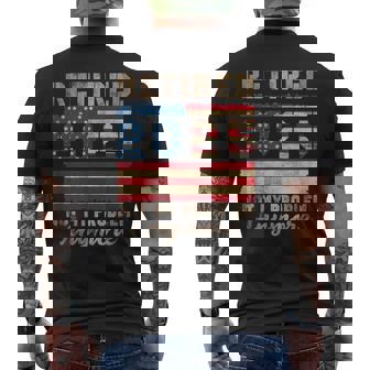 Retired 2025 Not My Problem Anymore Distressed Us Flag Men's T-shirt Back Print - Seseable