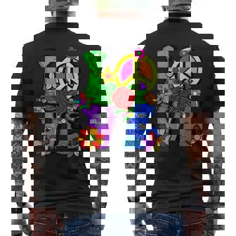 Retro 60's 70's Flower Power Hippy Groovy Love Peace Hippie Men's Back Print T-Shirt - Monsterry