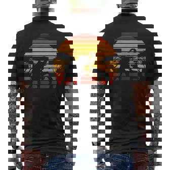 Retro Africa Animal Zoo Keeper Safari Sunset Elephant Men's Back Print T-Shirt - Monsterry