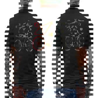 Retro Bike Body Part Biker Cycling Cyclist Men's Back Print T-Shirt - Monsterry