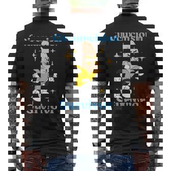 Retro Circumcision Survivor Adult Humor Religious Men's Back Print T-Shirt - Monsterry