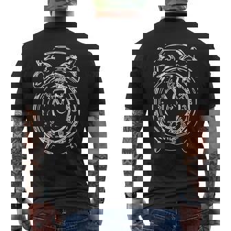 Retro Clock Sketch Bell Alarm Clock Men's Back Print T-Shirt - Monsterry