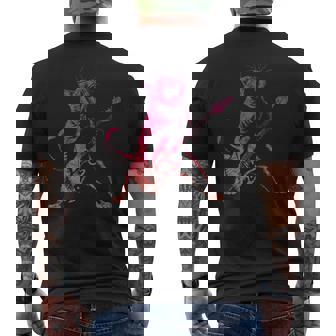 Retro Divertido Gato Rock Tocando La Guitarra Camiseta Hombre Estampado Espalda - Regaloses