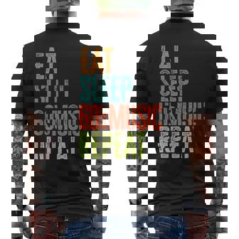 Retro Eat Sleep 60's Music Repeat Dance Pop Folk Rock Bands Men's Back Print T-Shirt - Monsterry