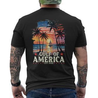 Retro Gulf Of Usa America 2025 American Flag Gulf Mexico Men's T-shirt Back Print - Thegiftio UK