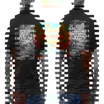 Retro Las Vegas Nevada Las Vegas Souvenir Vacation Trip Men's T-shirt Back Print - Seseable