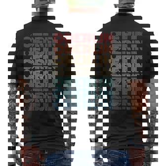 Retro Oberlin Ohio Vintage 80s Style Men's Back Print T-Shirt - Monsterry