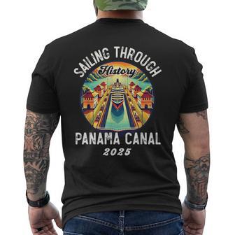 Retro Panama Canal Panama Waterway Sailing Cruising Vintage Men's T-shirt Back Print - Thegiftio UK