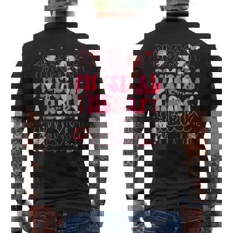 Retro Physical Therapy Pt Therapist Valentine's Day Men's T-shirt Back Print - Thegiftio UK