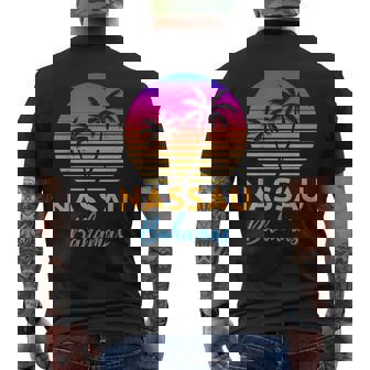 Retro Sunset Nassau Bahamas Beach Trip Vacation Summer Group Men's Back Print T-Shirt - Thegiftio UK