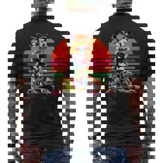 Retro Sunset Sunglasses African Wild Dog Painted Dog Men's Back Print T-Shirt - Monsterry