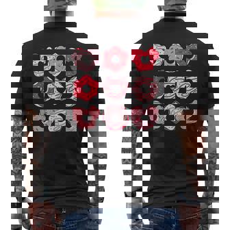 Retro Valentine's Day Donut Sprinkle Doughnut Lover Men's T-shirt Back Print | Mazezy