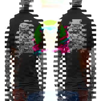 Retro Vintage Brown Tabby Cat Lover Men's Back Print T-Shirt - Monsterry