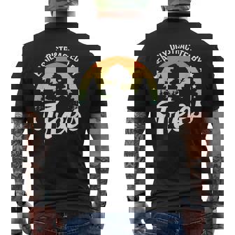 Retro Vintage Easily Distracted By Trees Arborist Tree Lover Men's Back Print T-Shirt - Monsterry