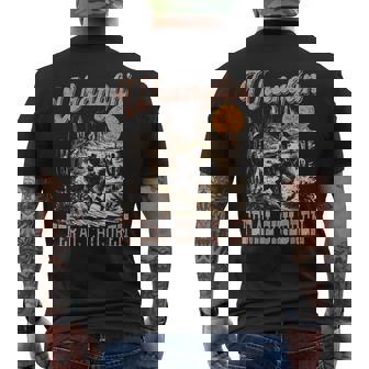 Retro Wranglin' Feral Children Raccoon 90S Western Men's T-shirt Back Print - Seseable
