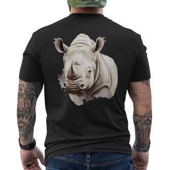 Rinoceronte Animal Print Dibujo Rinoceronte Naturaleza Motivo Camiseta Hombre Estampado Espalda - Regaloses