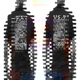 Rizz Em With The Tism Shirt Moo Deng Baby Hippo Men's Back Print T-Shirt - Monsterry