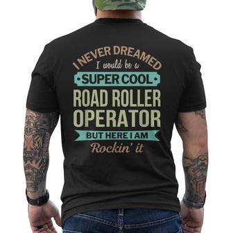 Road Roller Operator Appreciation Men's Back Print T-Shirt - Monsterry