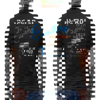 Rock Hard Caulking Services Saying Adult Humor Men Men's T-shirt Back Print | Mazezy