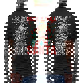 Rock N Roll Papá Noel Tocando La Guitarra Navidad Camiseta Hombre Estampado Espalda - Regaloses