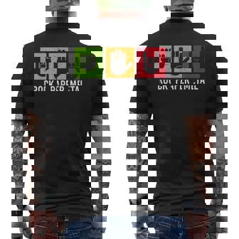 Rock Papier Métal Ciseaux Pierre Papier Jeu Mains T-shirt imprimé au dos - Cadeauxyz