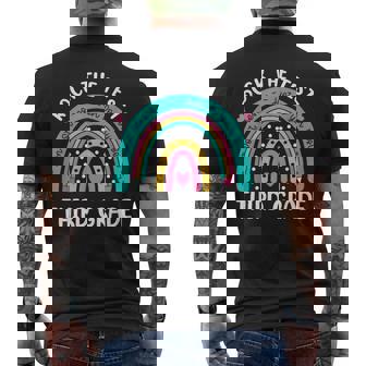 Rock The Test Third Grade Rainbow Test Day Teacher Student Men's Back Print T-Shirt - Monsterry