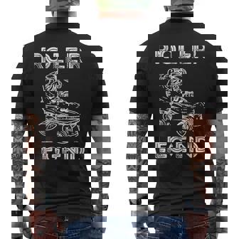 Roller Legend 70s 80s Retro Roller Skating Skate Men's Back Print T-Shirt - Monsterry