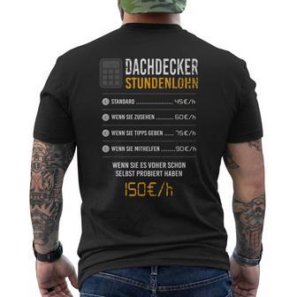 Roofer Hourly Wage T-Shirt mit Rückendruck - Geschenkecke