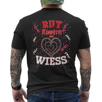 Rut Wiess Carnival Costume Cologne Red Confetti In Heart T-Shirt mit Rückendruck - Geschenkecke