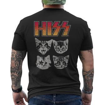 Hiss Cat Cats Kitten Rock Music Cat Lovers Hiss T-Shirt mit Rückendruck - Geschenkecke