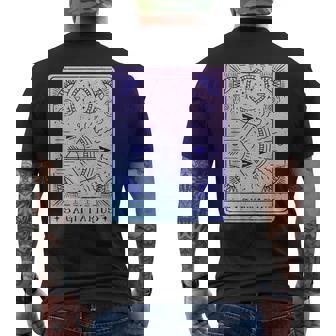 Sagittarius Astrology & Zodiac Sign Art Tarot Card Style Men's Back Print T-Shirt - Monsterry