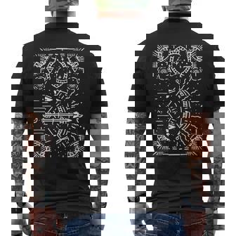 Sagittarius Hand-Drawn Tarot Art Zodiac Sign & Astrology Men's Back Print T-Shirt - Monsterry
