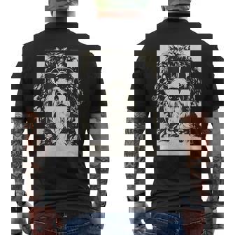 Saint Berdoodle Sketch Dog Art Sketch Men's Back Print T-Shirt - Monsterry