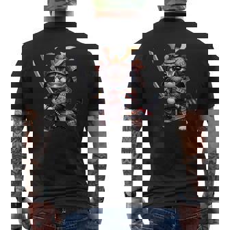 Samurai Cat Japanese Samurai Ninja Cat Camiseta Hombre Estampado Espalda - Regaloses