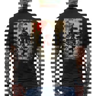 Samurai Gorilla Warrior Japan Art Samurai Japanese Armor Men's Back Print T-Shirt - Monsterry