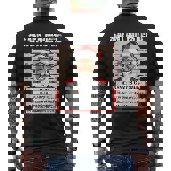 Santa Busted Fun Father Christmas Santa Claus Mugshot Men's Back Print T-Shirt - Monsterry