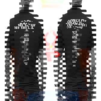 Santa Claus Yoga Pose Namasleigh Namaste Christmas Tank Top Men's Back Print T-Shirt - Monsterry