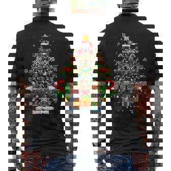 Santa Elf Reindeer Game Controllers Colorful Xmas Tree Gamer Men's Back Print T-Shirt - Monsterry