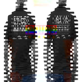 Santa Rosa Pride Gay Lesbian Queer LGBT Rainbow Flag Men's Back Print T-Shirt - Monsterry