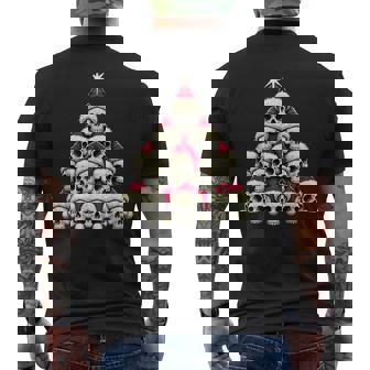 Santa Skull Christmas Tree Skeleton Gothic Holiday Men's Back Print T-Shirt - Monsterry