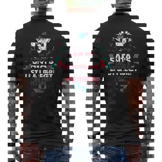 Santas Chaotic Evil List Tabletop Christmas Men's Back Print T-Shirt - Monsterry