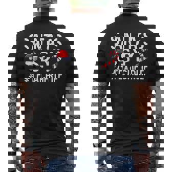 Santa's Favorite Teacher Santa Spy Teacher Life Christmas Men's Back Print T-Shirt - Monsterry