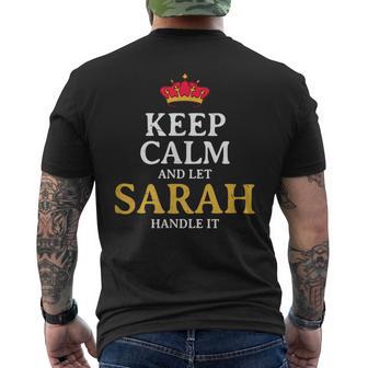 Sarah Keep Calm Surnom Humoristique Alias T-shirt imprimé au dos - Cadeauxyz