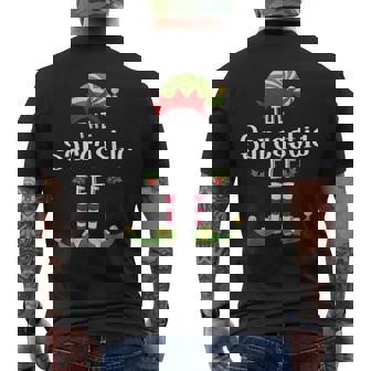 Sarcastic Christmas Elf Matching Pajama X-Mas Party Men's Back Print T-Shirt - Monsterry