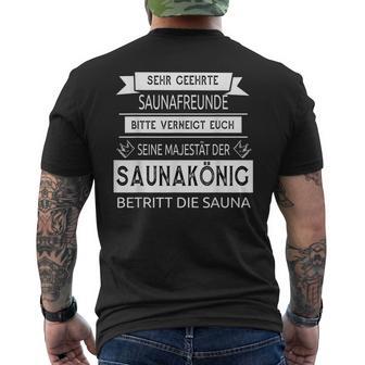 Sauna King Seine Majestät Saying Sayings T-Shirt mit Rückendruck - Geschenkecke