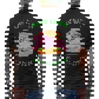 Save Lives Eat Plans Vegan Men's Back Print T-Shirt - Monsterry