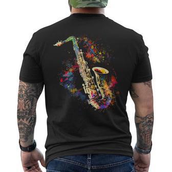 Saxophone Colourful Musician Saxophone For Saxophonists T-Shirt mit Rückendruck - Geschenkecke