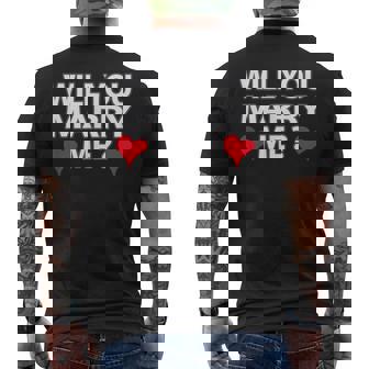 Say Mold Say Mold Will You Marry Me Small -Adults Short Sleeve Crew Neck Classic Fit Men's Back Print T-Shirt - Monsterry