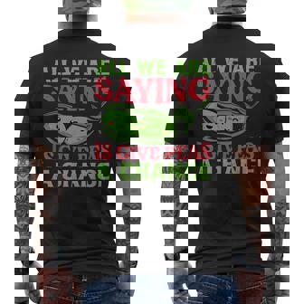 All We Are Saying Is Give Peas A Chance Vegan Jokes Men's Back Print T-Shirt - Monsterry